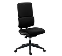 Chaise de bureau Wi-Max dossier tissu- sans accoudoirs - Mécanisme Synchrone - Pied nylon noir - noir