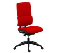 Chaise de bureau Wi-Max dossier tissu- sans accoudoirs - Mécanisme Synchrone - Pied nylon noir - rouge