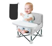Chaise de camping pour bébé - Chaise haute de voyage pour bébé - Avec ceinture de sécurité enfant et compartiment de rangement arrière - Rehausseur pliable avec planche à manger amovible - Pour
