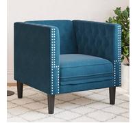 Chaise de canapé - SWEETY - Fauteuil - 1 personne - Chesterfield bleu velours LV1364