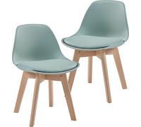Chaise de chambre d'enfant 'Elvdal' set de 2 pièces rembourrées 56 x 38 x 33 cm vert menthe