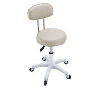 Chaise de Coiffeuse Blanche - WILITTO - Hauteur Réglable - Pivotant à 360° - Dossier Ergonomique - Similicuir - 33 x 33 x 70 cm
