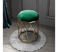 Chaise de coiffeuse de luxe avec assise en velours et pieds en métal pour chambre à coucher, salle de maquillage, salon de beauté