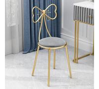 Chaise de coiffeuse pour filles - Tabouret de coiffeuse confortable en velours avec dossier haut et motif nœud, parfait pour le maquillage dans la chambre, le magasin de vêtements ou le dressing