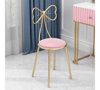 Chaise de coiffeuse pour filles - Tabouret de coiffeuse confortable en velours avec dossier haut et motif nœud, parfait pour le maquillage dans la chambre, le magasin de vêtements ou le dressing