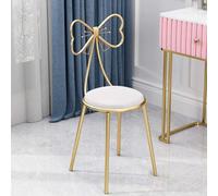 Chaise de coiffeuse pour filles - Tabouret de coiffeuse confortable en velours avec dossier haut et motif nœud, parfait pour le maquillage dans la chambre, le magasin de vêtements ou le dressing