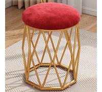 Chaise de coiffeuse ronde en velours avec pieds en métal pour maquillage, salon, chambre à coucher, magasin de beauté