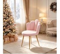 Chaise de coiffeuse Rose élégant - forme de pétale - Revêtement en velours - grande capacité de charge