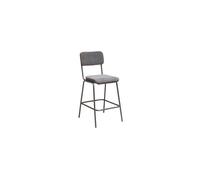 Chaise de comptoir en fer gris, haute, style industriel, uni - Chehoma, Fairmont - 45x40x100 cm