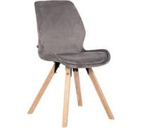 Chaise de Salle à Manger - CLP - Luna - Design Scandinave - Pieds en Bois Massif - Gris Velours