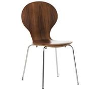 Chaise de conference diego H. 86 cm empilable non pliable interieur en bois marron