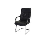 Chaise de conférence HWC-A49, chaise visiteur cantilever, similicuir noir