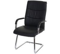 Chaise de conférence HWC-A49, chaise visiteur cantilever, similicuir noir