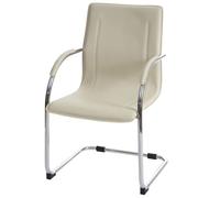 Chaise de conférence Samara, chaise cantilever, PVC crème