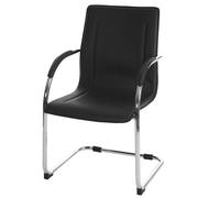 Chaise de conférence Samara, chaise cantilever, PVC noir