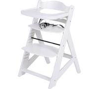Chaise de croissance en bois pour enfants Buxibo - plateau inclus - chaise haute réglable pour le confort et le design - coussin inclus - 48 x 58 x 80 cm - Blanc