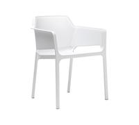 NARDI set de 4 chaises avec accoudoirs pour extérieur NET (Blanc - Polypropylène PRV)