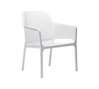 NARDI set de 4 chaises avec accoudoirs pour extérieur NET RELAX (Blanc - Polypropylène PRV)