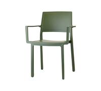 Chaise de Jardin 4 Pieds Empilable Avec Accoudoirs Scab Kate 2340 56 Vert olive