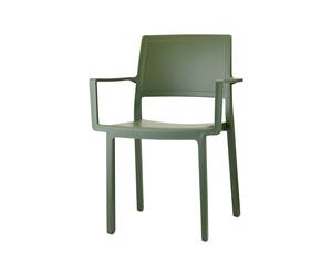 Chaise de Jardin 4 Pieds Empilable Avec Accoudoirs Scab Kate 2340 56 Vert olive