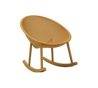 Fauteuil à bascule d'extérieur en polypropylène moutarde, 66 x 88 x 80 cm