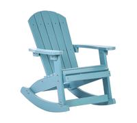 Chaise de Jardin à Bascule pour Enfants Plastique Effet Bois Patio Terrasse Bleu