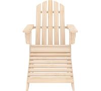 Chaise de jardin Adirondach repose-pieds en bois massif de sapin brun