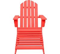 Chaise de jardin Adirondach repose-pieds en bois massif de sapin rouge