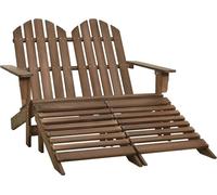 Chaise de jardin Adirondack 2 places repose-pied sapin marron