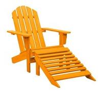 Chaise de jardin Adirondack avec pouf bois de sapin orange G