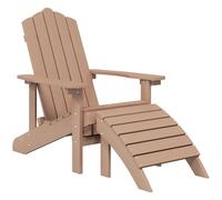 Chaise de jardin Adirondack avec repose-pied PEHD marron