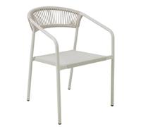 Chaise de jardin aluminium et rotin synthétique avec accoudoirs beige
