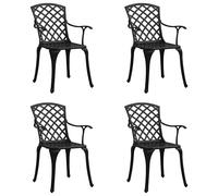vidaXL Chaises de jardin 4 pcs. Fonte d'aluminium noir