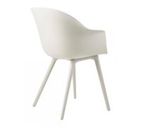 GUBI Bat Chaise de Salle à Manger - Non Rembourrée, Base en Plastique, Extérieur (base Blanche Albâtre, Blanc Albâtre