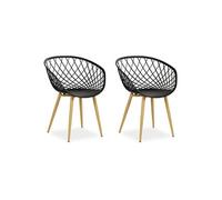 Chaise de jardin avec accoudoirs Noir Plastique