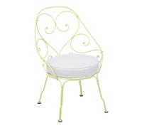 Chaise de jardin avec coussin 1900 Cabriolet cushion fabric Sunbrella® grey white
