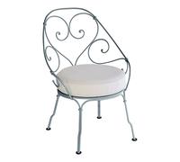 Chaise de jardin avec coussin 1900 Cabriolet cushion fabric Sunbrella® grey white