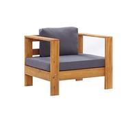 vidaXL Chaise de jardin avec coussins gris foncé acacia massif