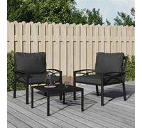 Chaise de jardin avec coussins gris 68x76x79 cm acier Gris G