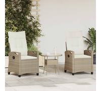 vidaXL - Ensemble de 2 chaises de jardin, gris et bleu marine, en acier et polyester