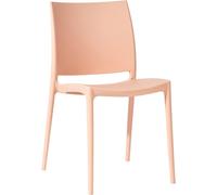 Chaise de jardin - chaise d'extérieur - plastique résistant aux UV, stol confort résistant aux vandales | Coloris : pêche