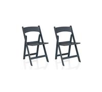 Chaise de jardin / Chaise pliante Travano 1 (Lot de 2 / 2 chaises) plastique gris