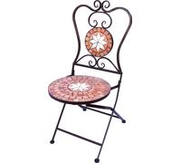 Chaise de jardin DanDiBo Métal Mosaïque Merano Chaise 12002 H-95 cm Chaise en métal Méditerranée Chaise bistrot résistante aux intempéries Meubles de jardin Chaise pliante avec pierre naturelle