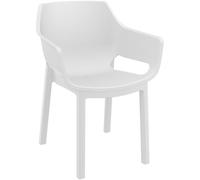 Chaise de jardin Dora, blanche, design ergonomique
