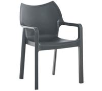 Chaise de jardin empilable Diva - CLP - Gris fonce - Résistante aux intempéries et aux UV