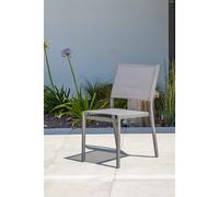 Chaise de jardin empilable en aluminium et toile plastifiée - gris anthracite