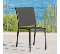 Chaise de jardin empilable ESSENTIA Anthracite Graphite Aluminium traité époxy, Texaline Hespéride