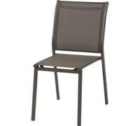 Chaise de jardin empilable ESSENTIA Wengé Praliné Aluminium traité époxy, Texaline Hespéride