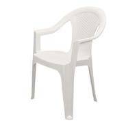 Chaise de jardin empilable, plastique effet rotin - Chaise empilable en plastique - 2 couleurs au choix 1 Stück - weiß