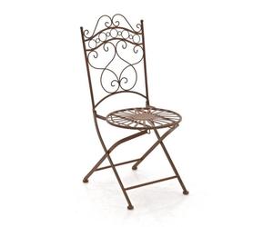 Chaise de jardin en fer forgé Indra - CLP - pliante - marron antique